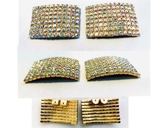 #84) $40 Vintage 1950s pair of Stunning AB Rhinestone Shoe Clips. Not Cleaned . Normal Wear in great condition. Measures 2’’ x 1 1/4”. (1 of 2 views) 