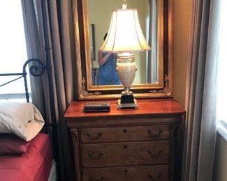 2  Matching Side Bureaus, 2 Matching Mirrors with Greek Key Design and 2 Matching Lamps available