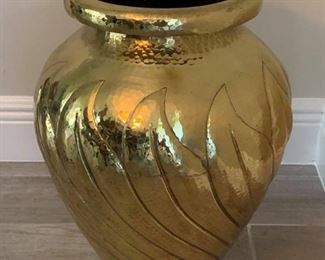 Large Brass Vase/Urn.  Lacquered.  Made in Italy