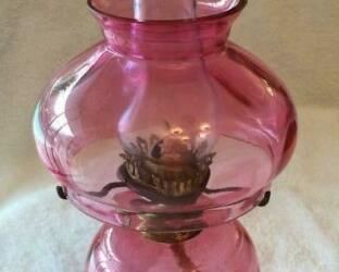Cranberry Glass Lamp