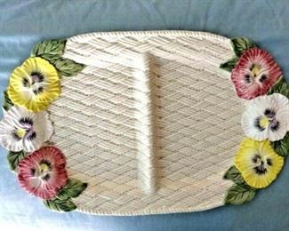 Vintage Fitz & Floyd PANSY PARADE 16" " Service Plate/.Platter