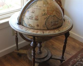 #15. $125.00. Globe as is some wear to the litho 36”h X 28” diameter
