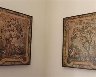 #17. $50.00. Pair monkey prints 20” X 16”