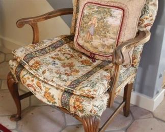 #28. $150.00. Fauteuil style open arm chair 35”h X25”w X 26”d