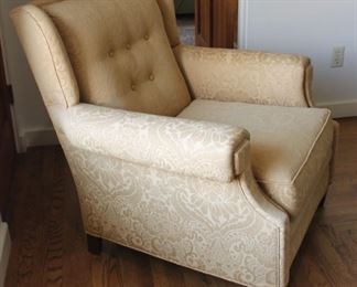 #44. $125.00. Upholstered vintage club chair 34”h X 34”w X 30”d