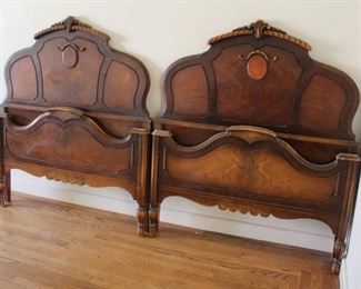 #58. $200.00. Pair twin beds with rails HB 48” h X 42”w / FB 28”h X 42”w