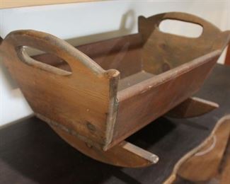 #70. $50.00. vintage doll cradle 12”h X 23”w X 13”d