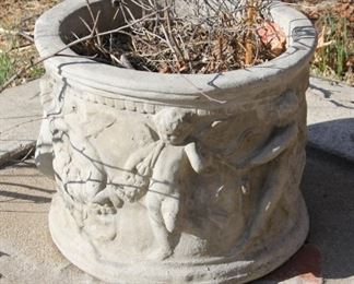 #81. $150.00. Angel concrete planter 11.5”h X 15” diameter