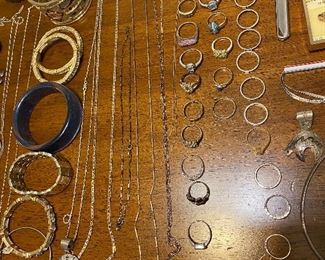 Sterling and Costume Jewelry Rings