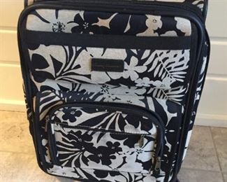 Black and white suitcase.