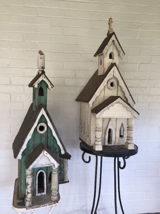 Birdhouses made from a demolished home in Mecklenburg County, Virginia.