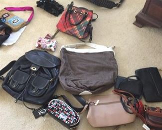 Huge selection of purses, some designer.