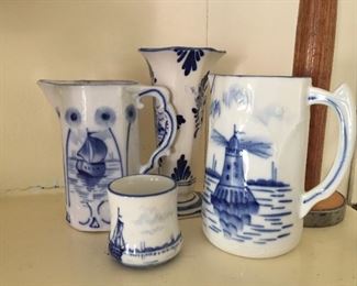 Blue and white pottery.