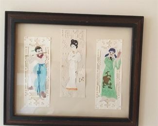 . . . Asian motif in this nice framed piece