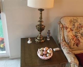 . . . a matching end table with Lladro-type figure