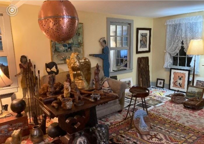 Americana advertising, mid century retro minorah, African, art