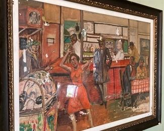 Large black Americana mid century modern