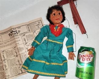 Vintage Pelham lady Puppet with moving mouth. Made in England. $25