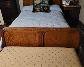 French full size bed, blanket chest