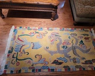 Hand woven dragon rug