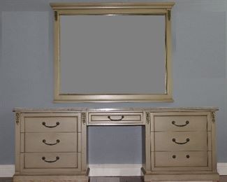 Brenhardt Mid-Century Mediterranean Style Credenza/Dress From Harley Hotel of Houston C. 1981     (84" X 19" X 31")