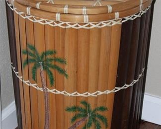 Painted Whicker Basket with Matching Tissue Holder