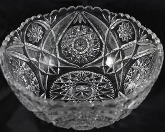 Hand Cut Lead Crystal 8.5” Bowl