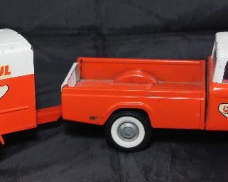 1965 Nylint #4100 Pressed Steel Ford Truck & U-Haul Rental Trailer 