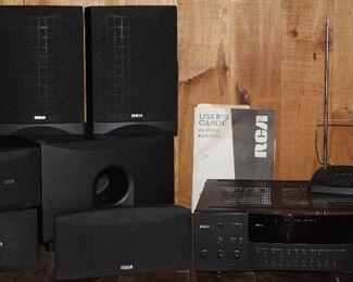 RCA RV-9970A  AM/FM 5.1 Pro Logic Receiver 250W - RCA SP9953 Sourround Sound Speakers (5 Total) with RCA SP2051AW Powered by Subwoofer Stereo  Home Theater System