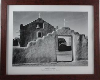 Ansel Adams “Taos Pueblo Church” New Mexico Framed Print (22” x 18”)