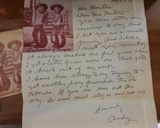 H. S. Andy Anderson Wood Carving The Judge & Jury Letter from Andy Anderson Signed
