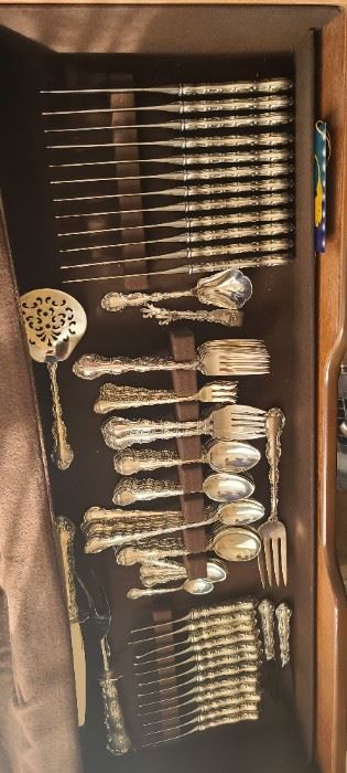 Gorham "Strassburg" Sterling Flatware Service for 12 with Extra Serving Pieces  (approx 124 pcs)