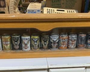 Harley Davidson Collectors Wooden Display Case (Serial #51 of 1000) with 17 Harley Davidson Beer Cans