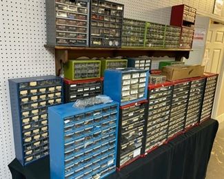 Containers of Capacitors, Resistors, Fuses, Diodes, Coils, Chokes, Crystals, Circuits, and more!