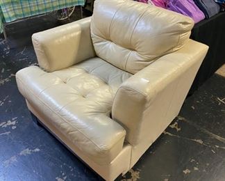 Over-Sized Tufted Leather Chair