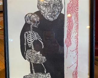 The Anatomist Artists Proof By Leonard Baskin (1922-2000) Wood Block Print Moma Artist