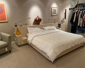 King sized bed, Native American basket