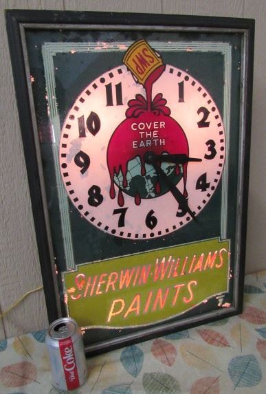 18" x 26" Lighted Sherwin-Williams Paints Clock