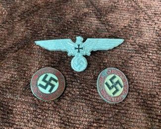 Nazi/German Hat Device and Nazi/German Political Party Pins
