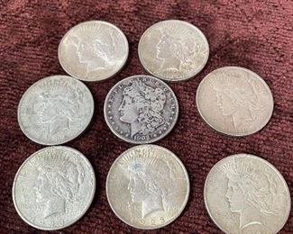 Morgan and Peace Silver Dollars