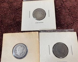 Barber and Seated U.S. Dimes