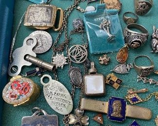 Lots of Sterling Pins, Rings, Buckles and Jewelry