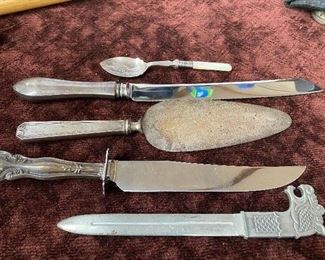 Sterling Weighted Knives and Servers