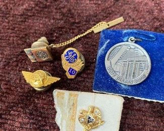 GE Service, Masonic, Airlines Pins