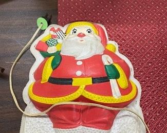Vintage Light Up Plastic Santa