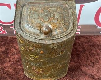Early Decorated Toleware White Flour Box