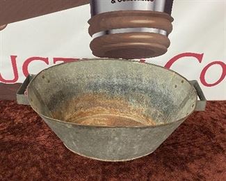 Old Galvanized Baby Wash Tub