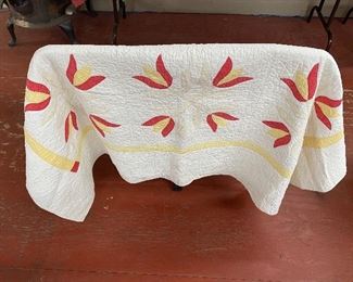 Old Applique Tulip Quilt