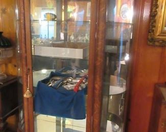 empire style oak china cabinet