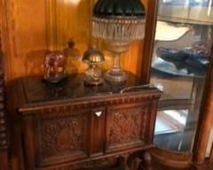 marble top walnut cabinet